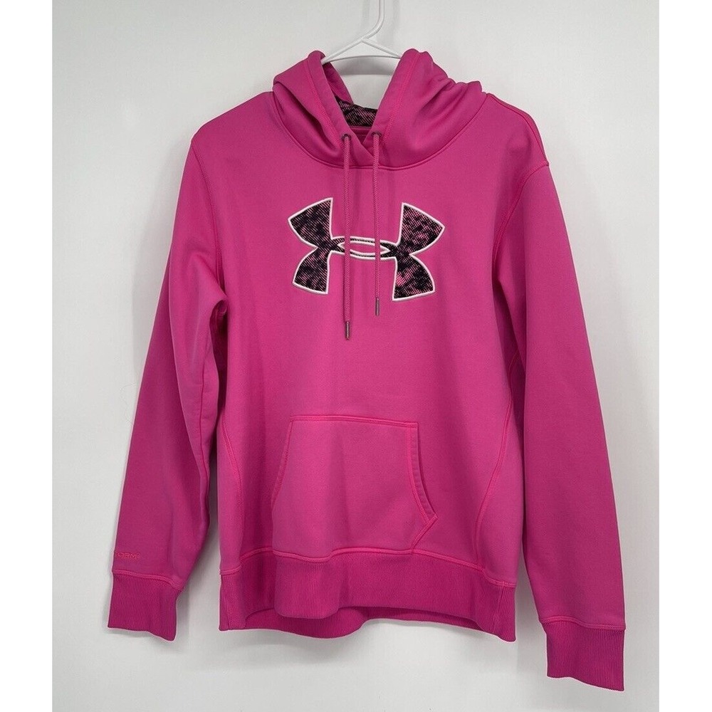 Under Armour XL Storm Hoodie Womens Pink Embroidered Logo Pullover Sweatshirt‎